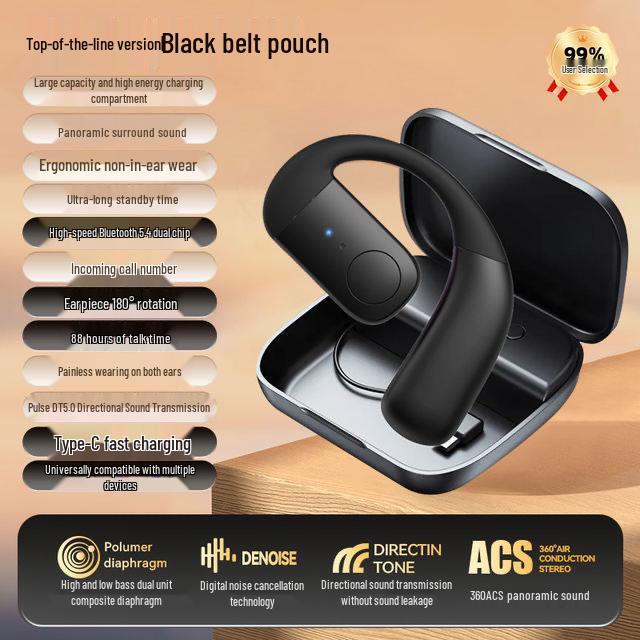 F22 Kabelloses Bluetooth Business-Headset mit großer Akkukapazität, universelle Passform für beide Ohren, lange Standby-Zeit.