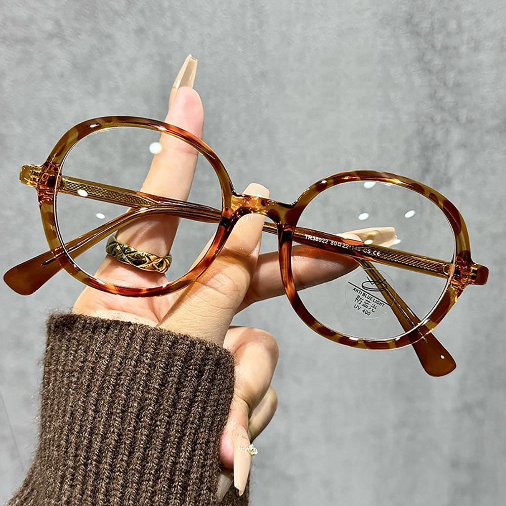 Round Frame Glasses Fashionable Fashion Glasses Anti-Blue Light Glasses Lightweight For Daily Wear Women Gaming
