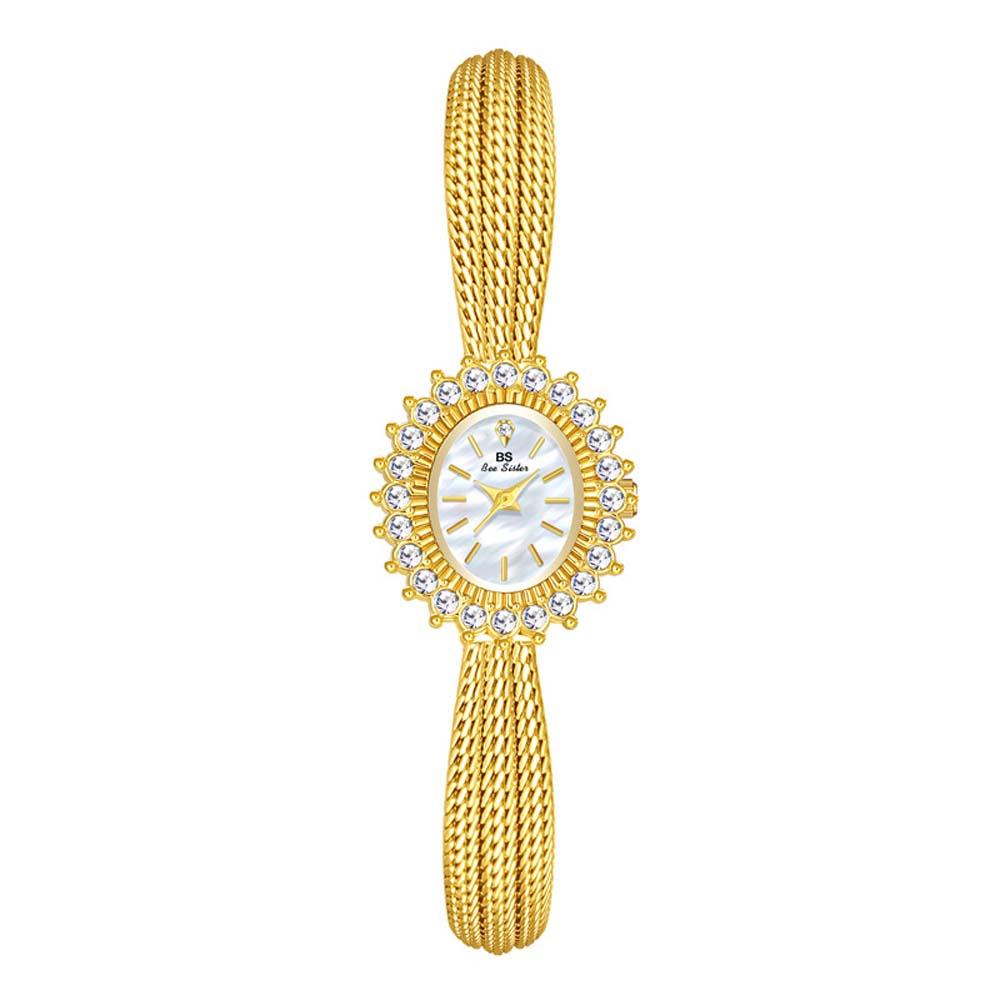 BS New Women's Quartz Watch Vintage Light - Luxury Jewelry Wheat Ear Strap Watch Elegant Sunflower Women's Watch Gift For Lady