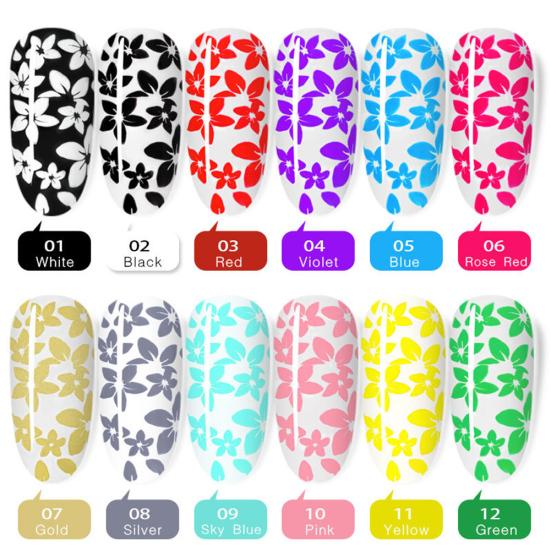 Estampado Impresión Gel Pintado Plantilla Semipermanente Remojable Esmalte de Uñas Nail Art
