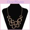 Vintage Alloy Geometric Necklace With Water Wave Chain For Bohemian Fashion Lovers