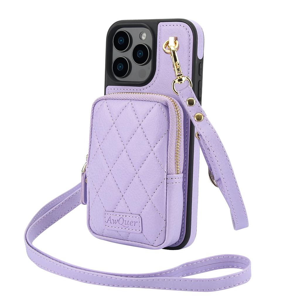 Zipper Cards Solt Leather Wallet Crossbody Lanyard Case For iPhone 16 Pro Max 14 15 13 12 11 14Plus Pocket Bag Hand Strap Cover