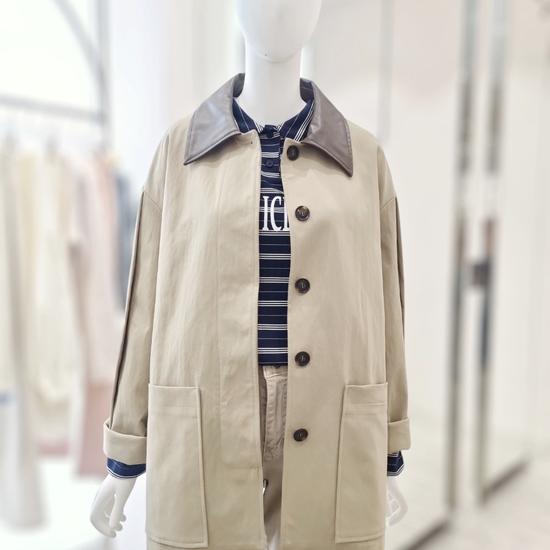 Color-Block Collar Single Half-Jumper YW5MM407