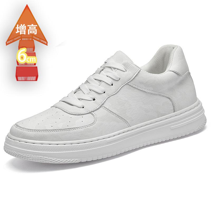 

Мужская обувь увеличение внутренней высоты 8 см кеды на толстой подошве белые туфли с низким верхом белая поверхность из коровьей кожи круглый носок спортивная и повседневная обувь 43