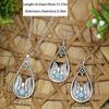 Boho Ethnic Antique Silver Zircon Set for Women Girls Geometric Earrings Pendent Necklace Birthday Gifts Daily Wear Versatile