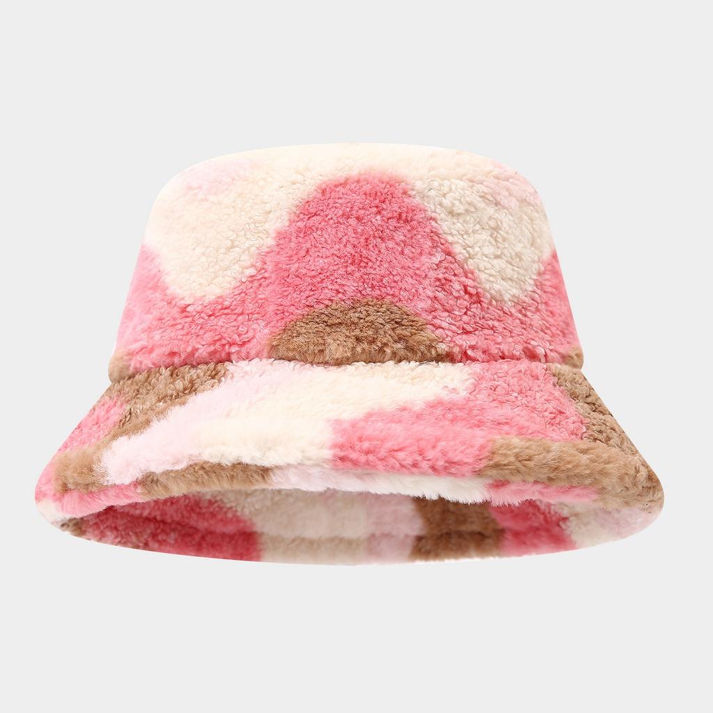 New Style Faux Lamb Wool Fisherman Hat - Thickened Fashionable Casual Outdoor Sunshade Warm Hat, Women's Versatile Bucket Hat