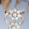 Trendy White Opal Flower Vintage Fashion Gold Color Wedding Bands Engagement Rings For Women Men Minimalist Jewelry