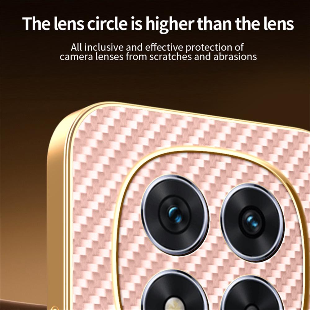 For Xiaomi Redmi Note 14 Pro 5G/Poco X7 5G Phone Case Carbon Fiber Textured Electroplated TPU Back Cover