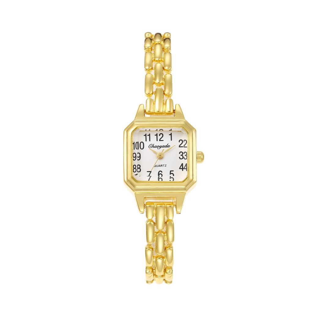 Luxus Damenuhren Golden Mode Lässig Quadratisches Kleines Zifferblatt Damenkleid Quarz Uhr Elegant Mädchen Armbanduhr