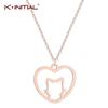Kinitial Cute Cat Love Heart Pendants & Necklaces Classic Animal Necklace Fashion Gifts for Women Girl Birthday Party Jewelry