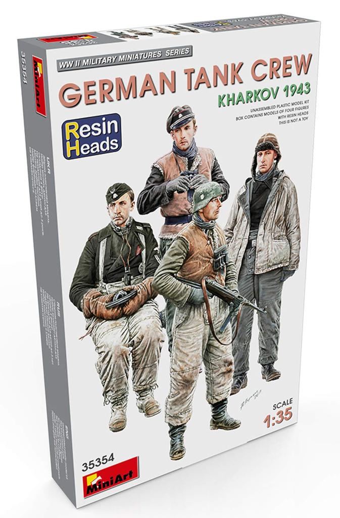 Miniart Scale German Tank Crew Set Kharkov Plastic Model Kit MA35354 1/35 (4 Figures), 1943,
