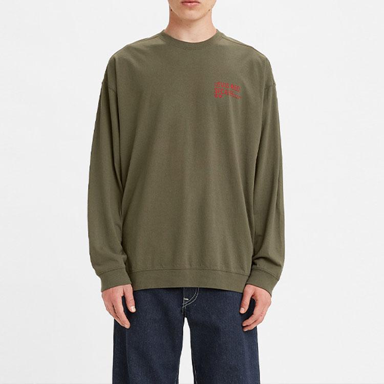 Levis Printed Logo Crewneck Sweatshirt Men sweatshirt Olive A0997-0000
