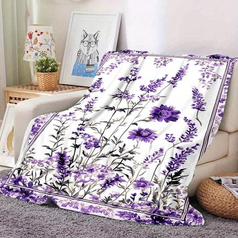 Lavendel-Serie digital bedruckte Polyester Schlafzimmer Samt Flanell Decke Fleece weiche Sofadecken für Betten