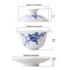 3.4-Inch Blue & White Ceramic Gaiwan Tea Set - 3-Piece, 100ml Capacity
