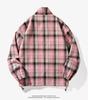 Men's Casual Double-Sided Plaid Patchwork Jacket - Stand Collar, Versatile Spring/Autumn Outerwear in American and Japanese Style
