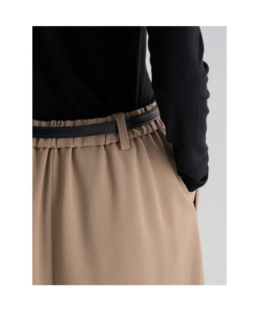 8seconds Belted Pleated Long Skirt Beige