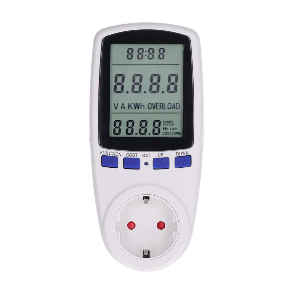 Multifunctional Power Meter Digital Voltage Current Tester Monitor EU Plug 230V AC