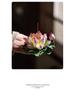 Ceramic Handmade Lotus Incense Holder - No Ash Falling, Indoor Stick Incense Base Ornament