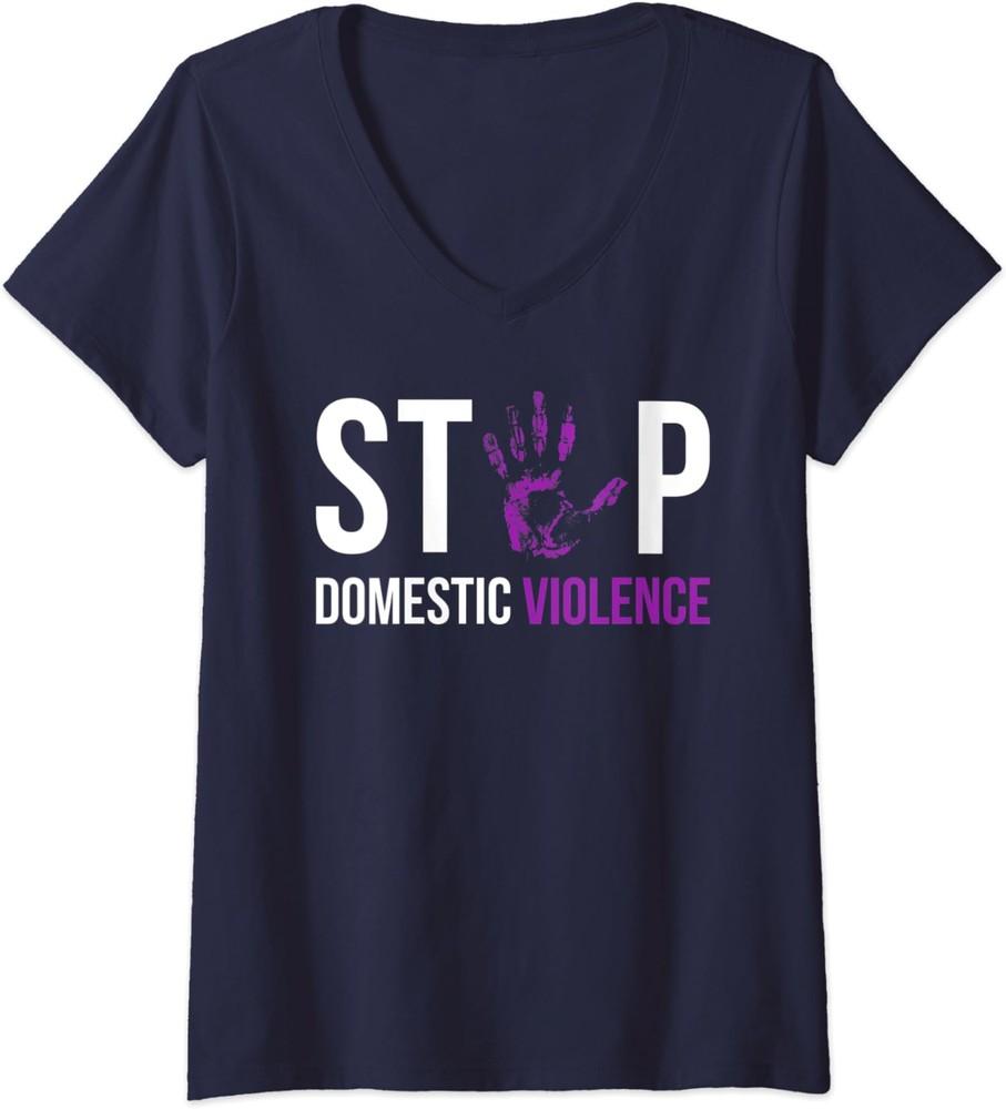 Stop Domestic Violence Awareness Survivor Gift Design Ladies  V-Neck Tshirt Unisex T-Shirt XXXXL