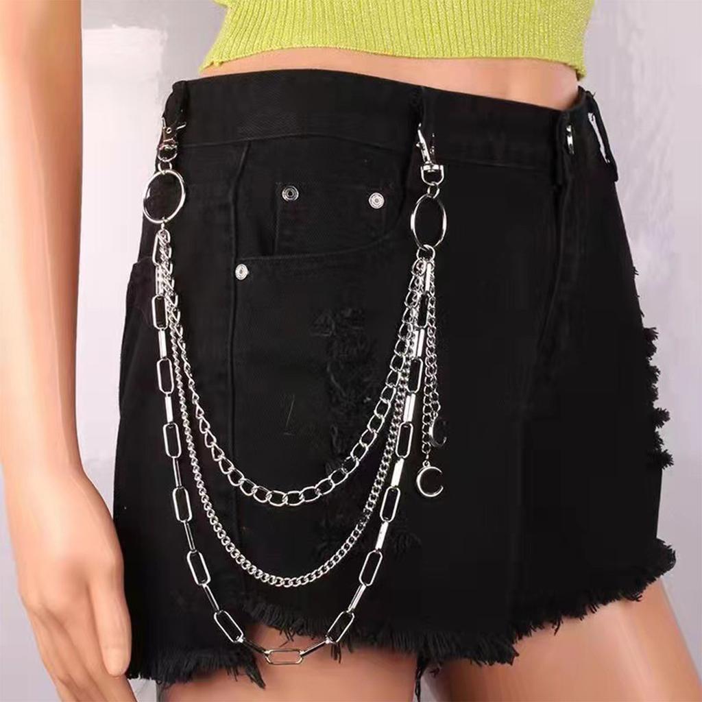 Pants Chain Punk Jeans Chain Wallet Jewelry Unisex Trousers Ornamen Aesthetic Moon Chain for Daily Wear and Parties