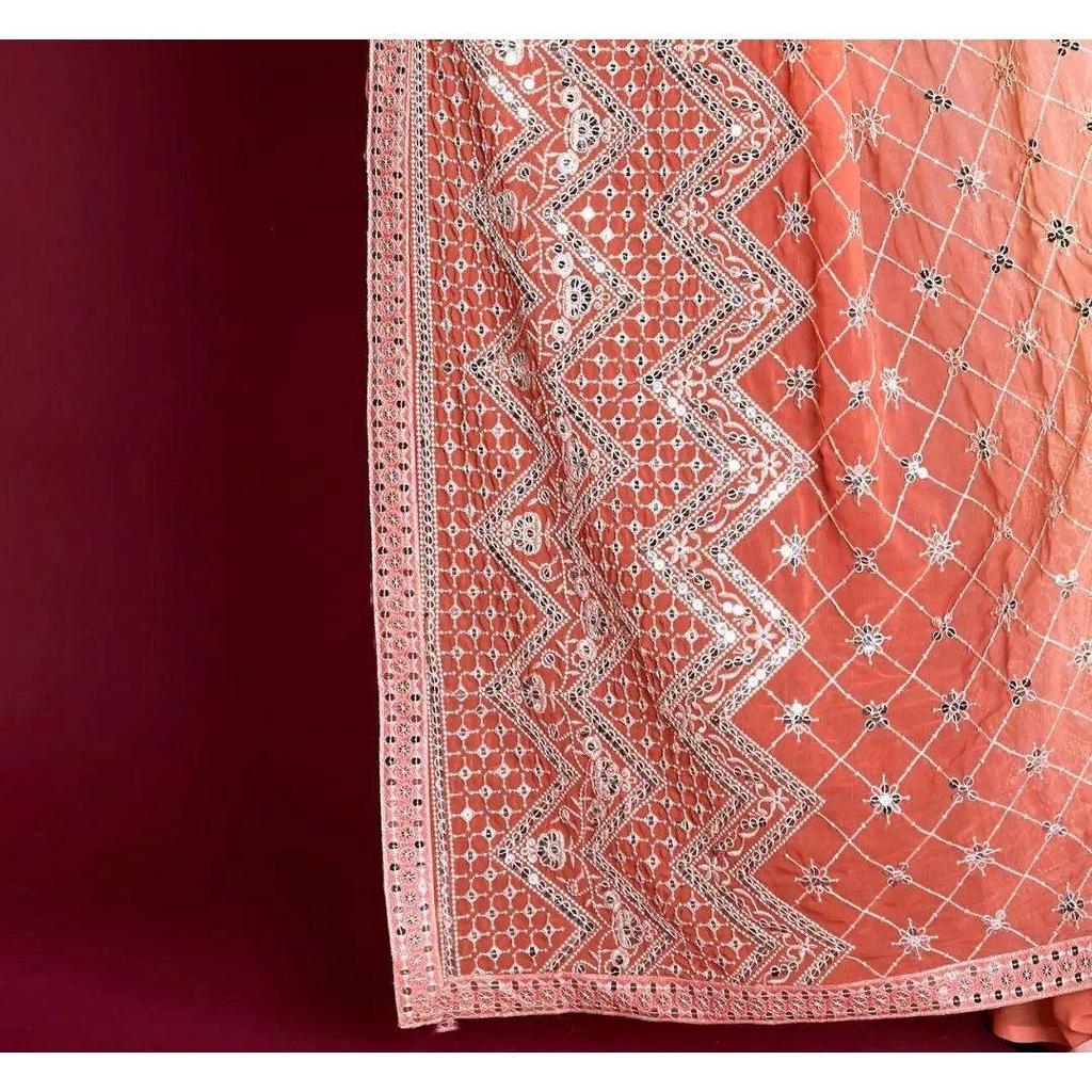 Luxury Partywear Embroidery Work Saree – Heavy Designer Sequence Glow Edition