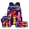 Kids School Backpack Set With Lunch Bag Pencil Case - Cartoon Print Lightweight Ergonomic Design Grades 1-2