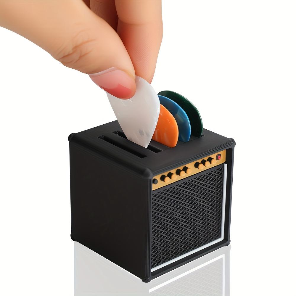 Portable Guitar Pick Stand with 6 Multi-Colored Picks - Guitar Speaker Model Pop Style Storage Organizer ZSY