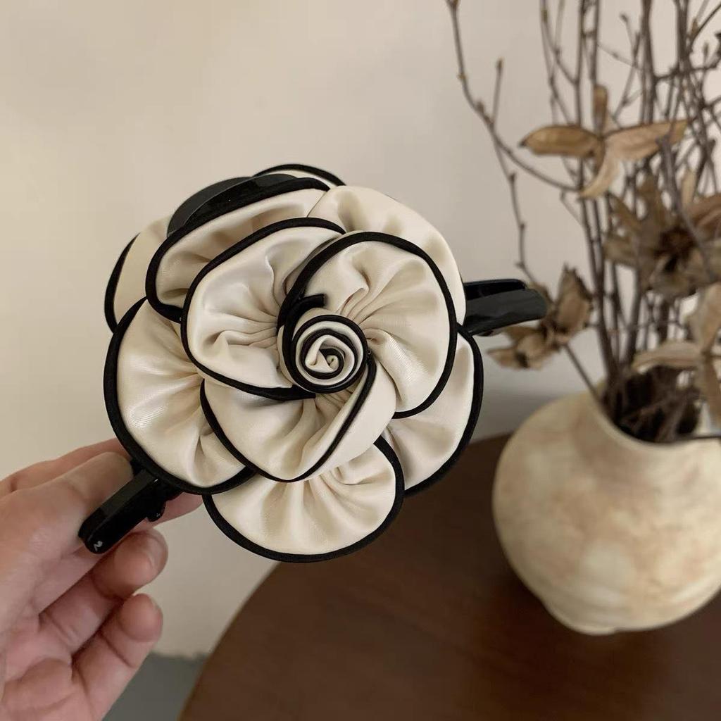 Caro Blumenstoff Rose Haarspange - Europäischer & Amerikanischer Stil Dutt-Accessoire