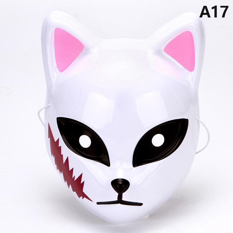 1ks Anime Fox Masky Half Face Cat Mask Masquerade Festival Party Cosplay Rekvizity