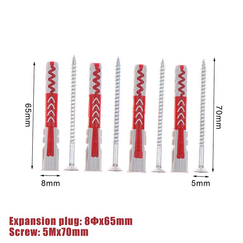4Set Contractor-Strength Anchor Expansion Pipe Screw Kits Intelligent M8/M10 Pipe Safety Nylon Expansion Nails