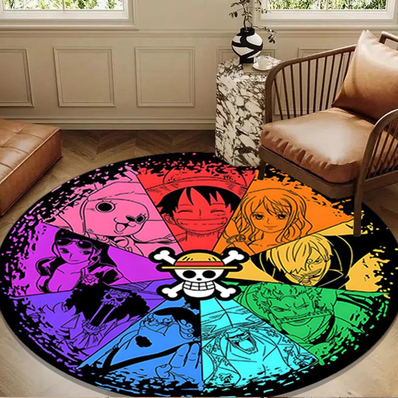 Classic Pirates Skull Crossbones Round Mat, Anti-slip Circle Carpet Chair Rug For livingroom,Bedroom, Doormat Home Decor Gift Christmas Gifts