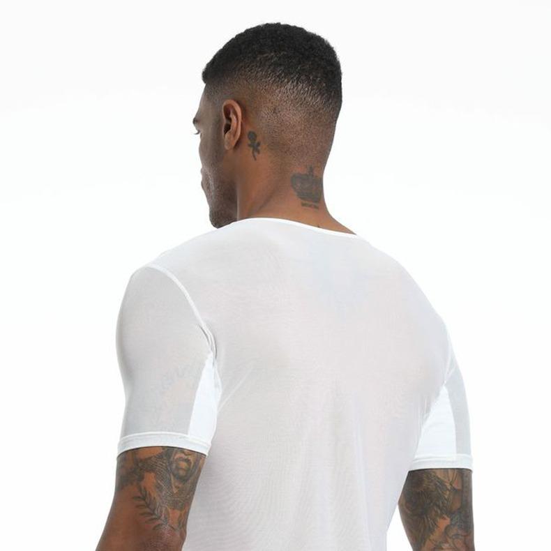 Men's Mesh Underarm Sweat-Absorbing Vest & Shirt Set