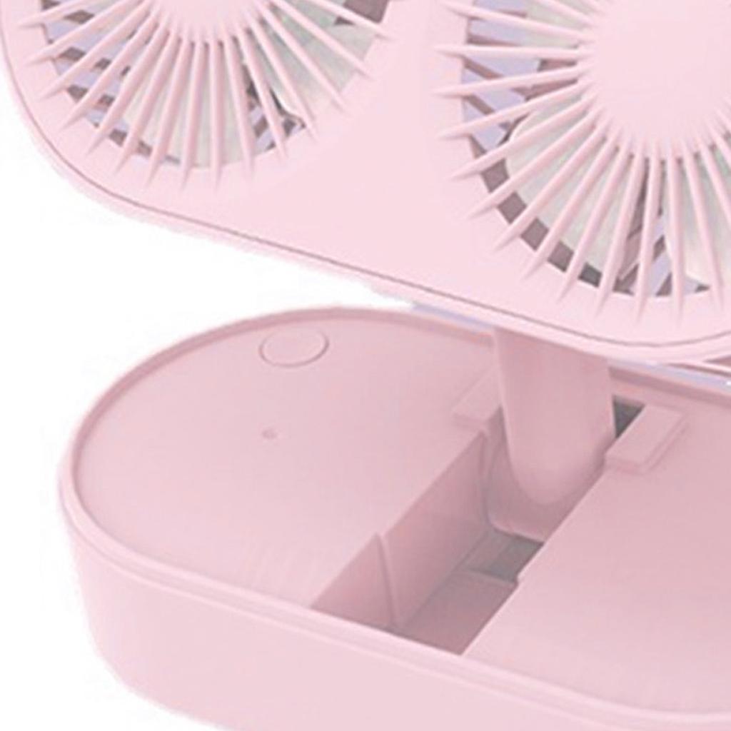 Desktop Double Blade Small Fan USB Mini Folding Desktop 2 Head Fan for Student Office Folding Dual