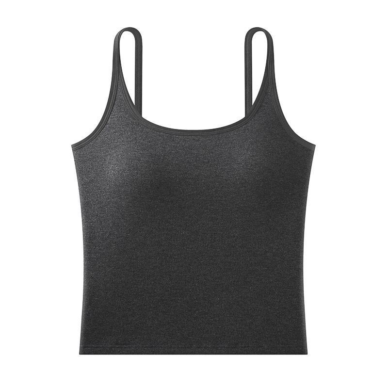 Women's Warm Self-Heating Vest with Fixed Cups - Double-Sided Brushed, Thick Slim Fit for Autumn/Winter