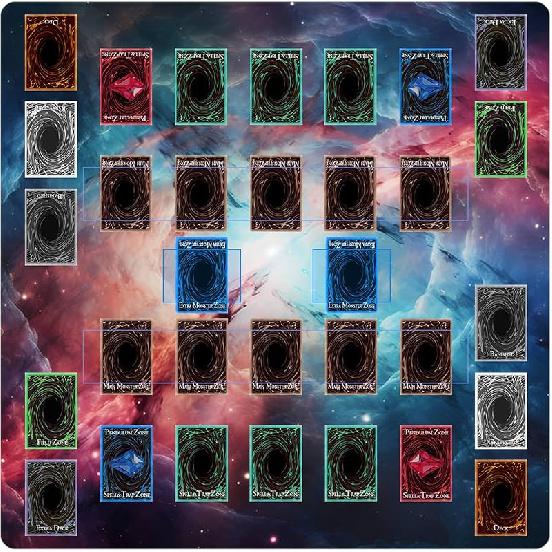 Card Rubber Mat - 2 Player, Square playmat for Gamer 60x60cm/23.6x23.6inch 2player B