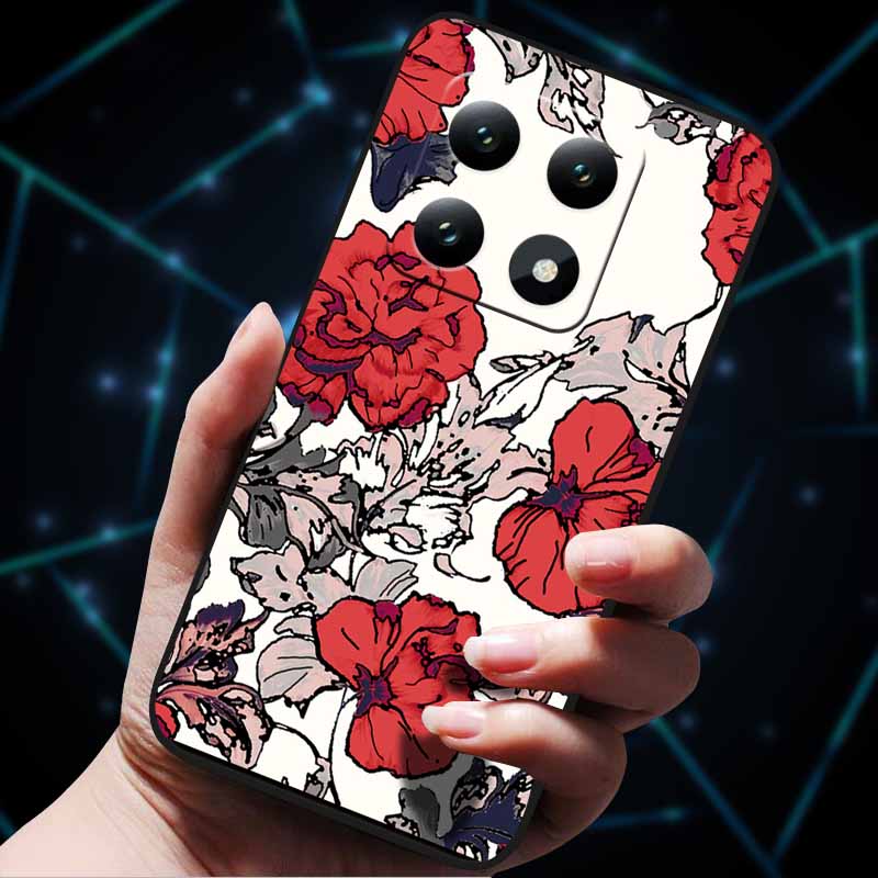 3D Flowers Emboss Fundas For Xiaomi 14T Pro 5G Case Soft Silicone Phone Cases for Xiaomi 14T 5G Back Covers Shell Mi 14T Pro Bag