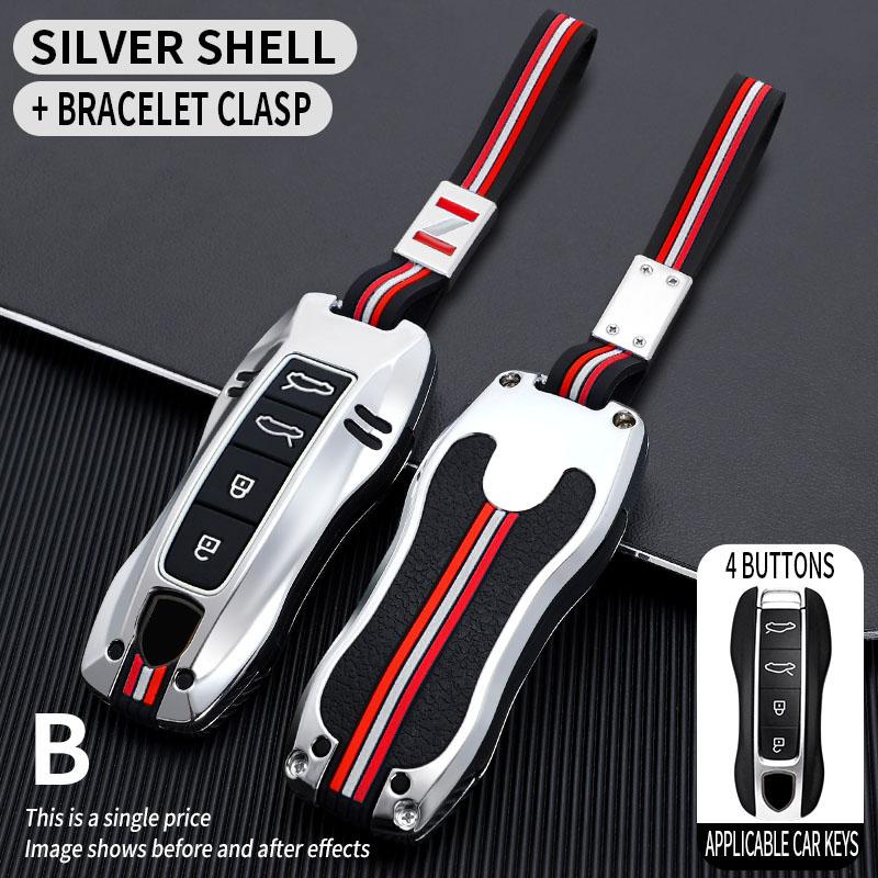 Zinc Alloy Car Key Case For Porsche Panamera Cayenne 911 971 992 Spyder Carrera Macan Boxster Cayman Accessories