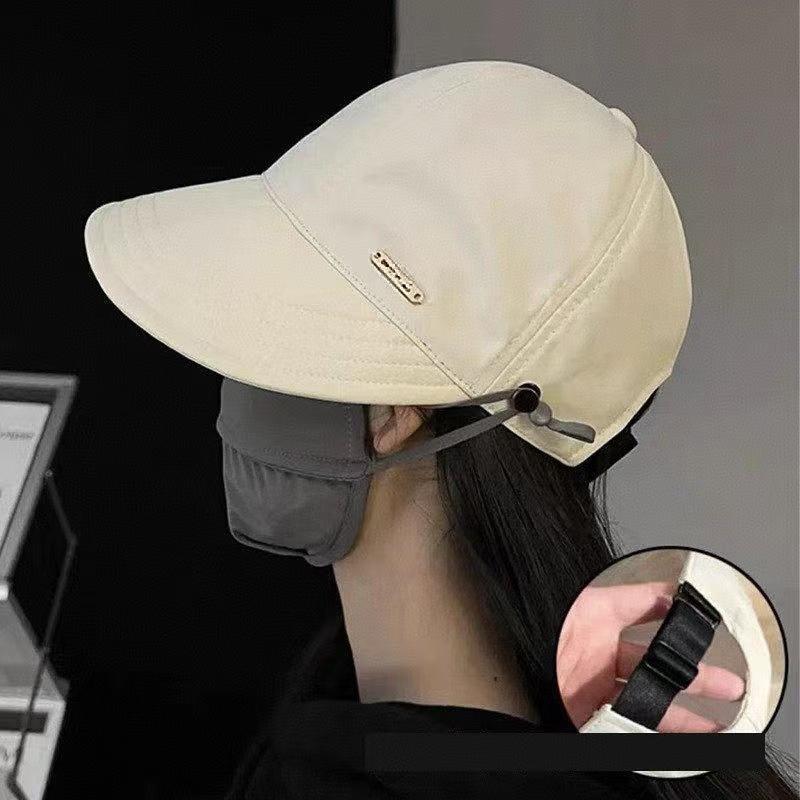 Summer sun protection wide-brimmed open-top hat for women, face-shielding beach fisherman hat, UV protection sun hat