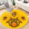 1pc Floral Skulls Office Round Area Rug,  Mat Suitable For Office, Under Office Chairs Bedroom Living Room Home Decor, Room Deco