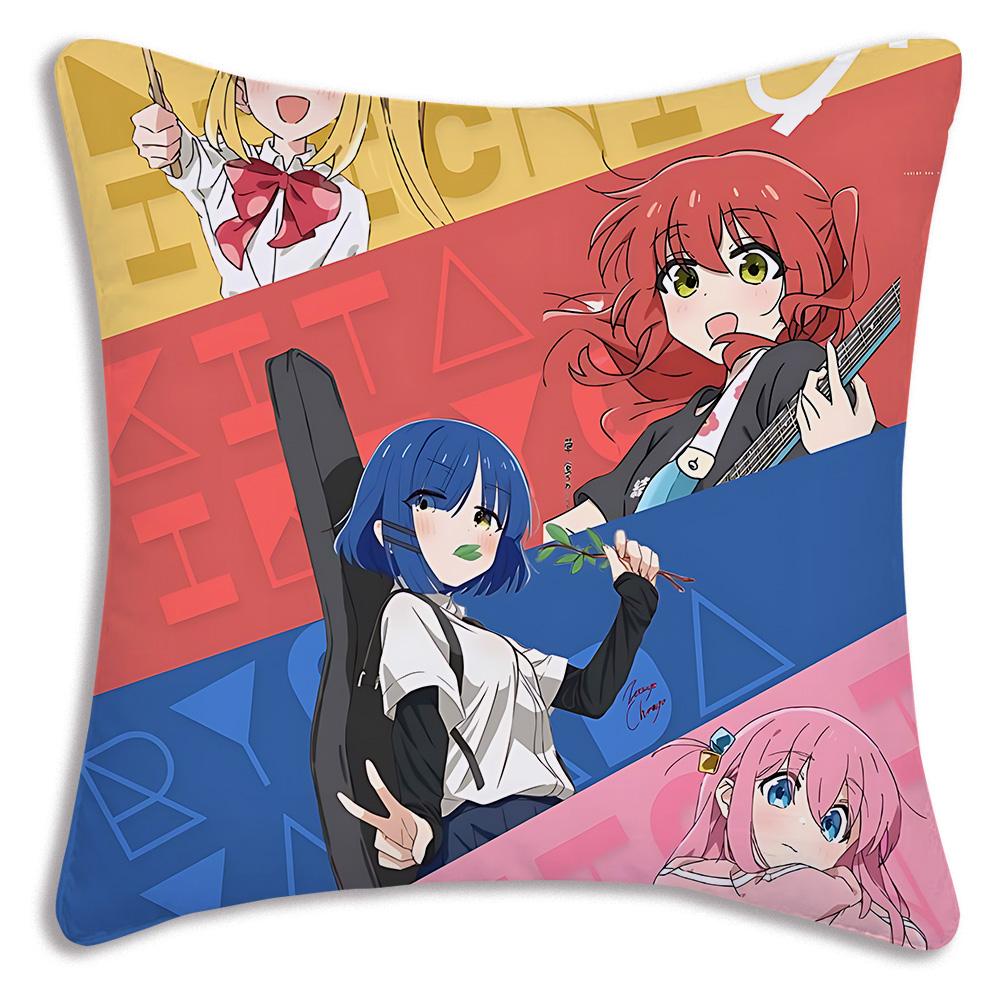 Anime B-Bocchi the Rocks Pillow Covers Cartoon Sofa Decorative Home Double-sided Printing Short Plush Cute Cushion Cover