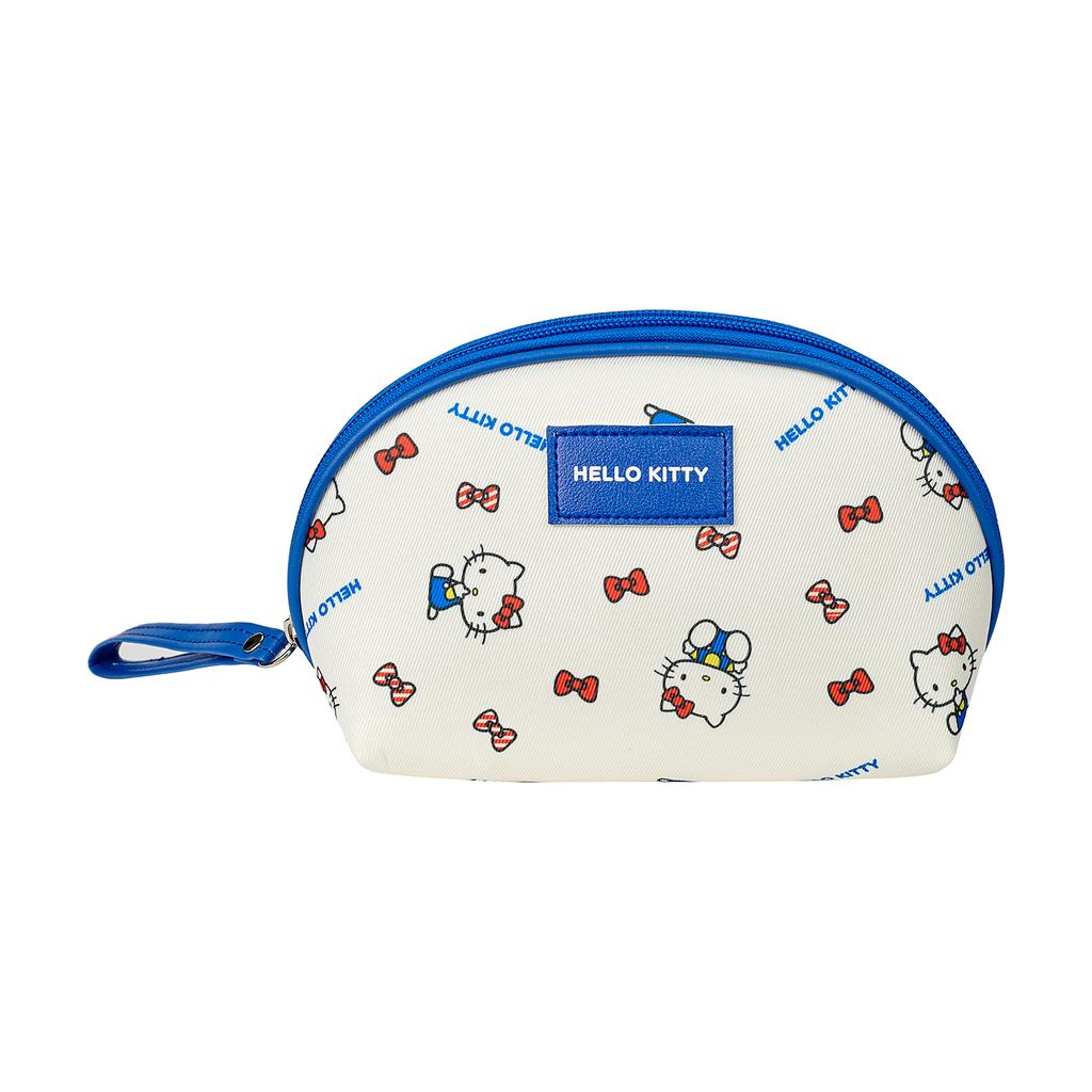 New Sanrio Hello Kitty Canvas Makeup Bag Medium Women's Blue 810-1676-4