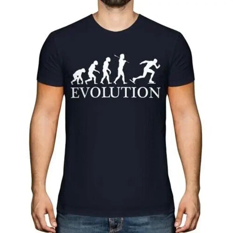 Eisschnelllufer Evolution Of Unisex Herren Tshirt Geschenk Eislaufen