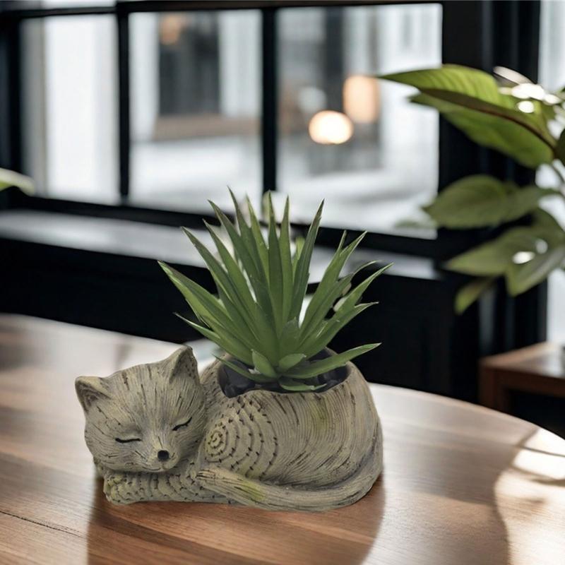 Decorative Succulent Pots Adorable Animal Themed Resin Planter for Indoor Bonsais and Cactus Balcony Air Plant Holder