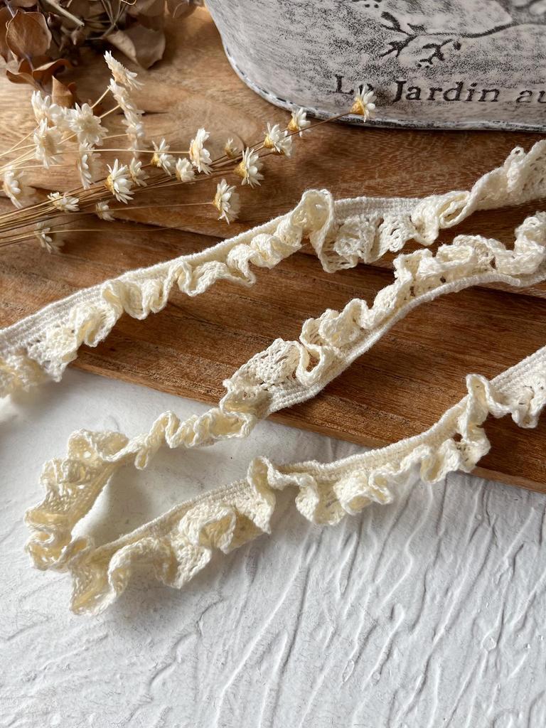 Beige Elastic Lace Band - Cotton Thread Decorative Doll Lace for DIY Clothing Accessories