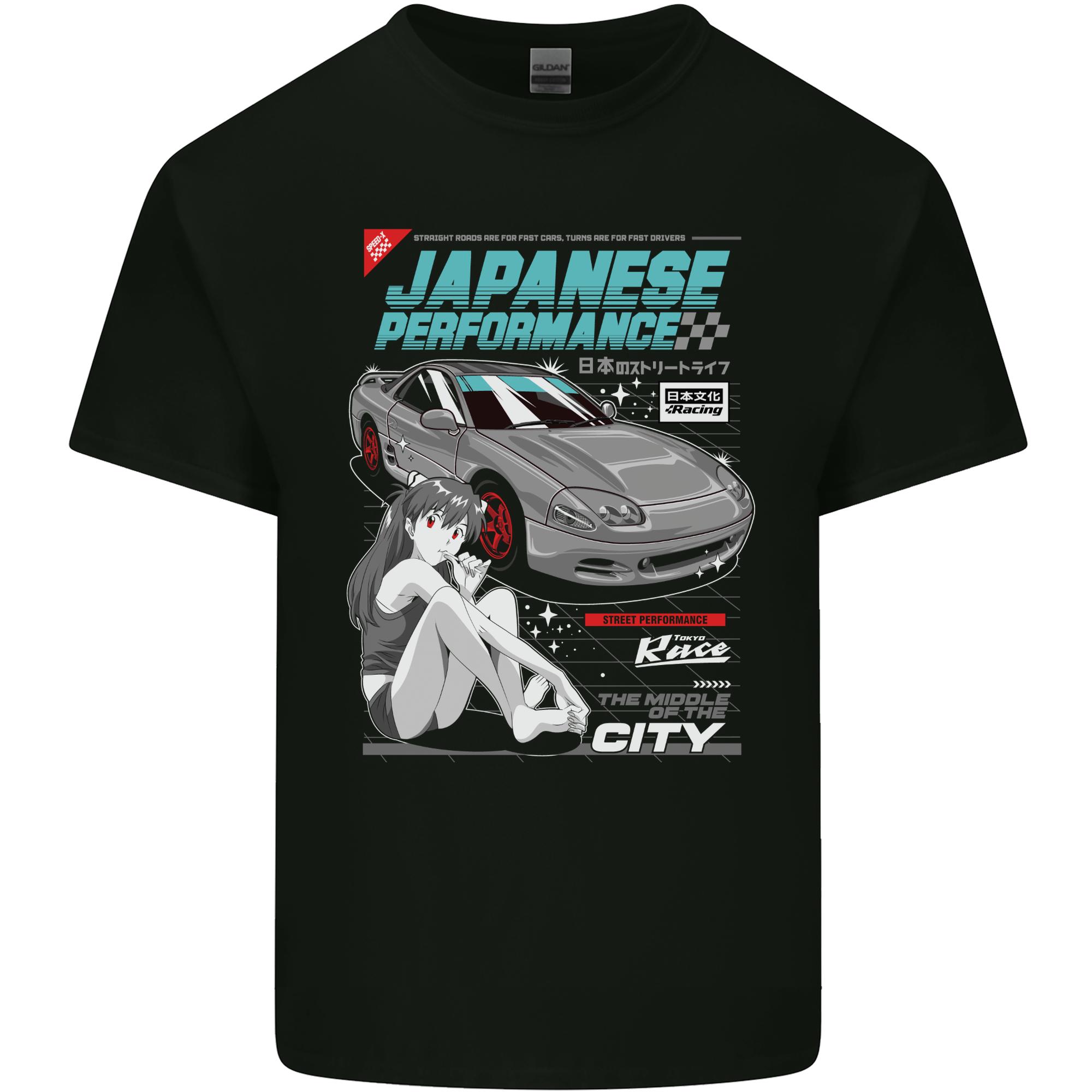 Japanese PerforUnisexce Anime Car Drifting Drift Unisexs Light Cotton TShirt S