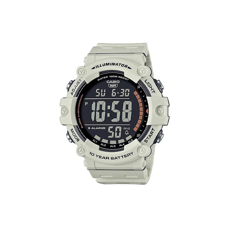 Casio Standard Series 100 Meters Water Resistant Quartz Movement Resin Strap Watch Men watches Black AE-1500WH-8B2V Regular Watch Box,Black Dial