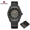 NAVIFORCE Original Men Fashion Quartz Watch Leather Strap 30m Waterproof Calendar Compass Design Men Leisure Business Watch NF9281L