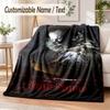 IT Pennywise Custom Name Flannel Throw Blanket Soft Warm for Sofa Bed Indoor Home Use