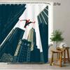 Spider-Man Red Web Pattern Waterproof Shower Curtain For Superhero Bathroom Decor