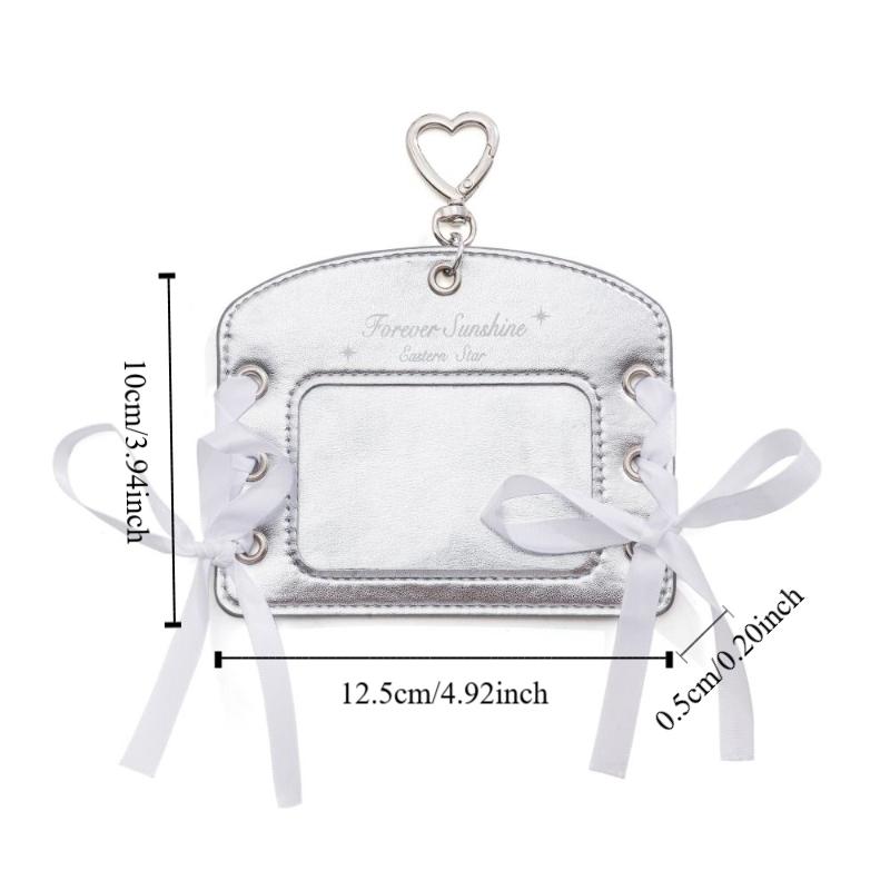 Korean Idol Balletcore Photocard Holder Ribbon DIY PU Photocard Holder ID Card Cover Korean Style Bus Card Holder Student